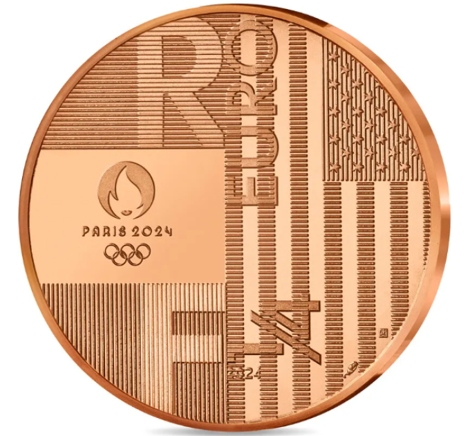 Frankreich 1/4 euro unz 2024 - Olympische Spiele in Paris 1924 - Übergabe Paris-Los Angeles