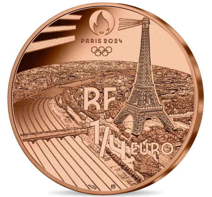 Frankreich 1/4 euro unz 2024 - Olympische Spiele 2024 in Paris – Olympischer Fackellauf