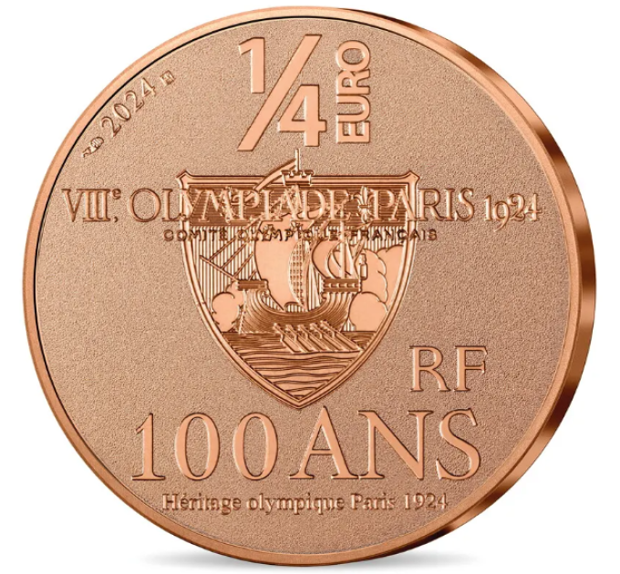 Frankreich 1/4 euro unz 2024 - Olympische Spiele in Paris 1924 - Paavo Nurmi