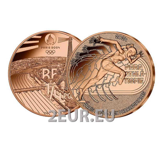 Frankreich 1/4 euro unz 2024 - Olympische Spiele 2024 in Paris – Paralympische Leichtathletik