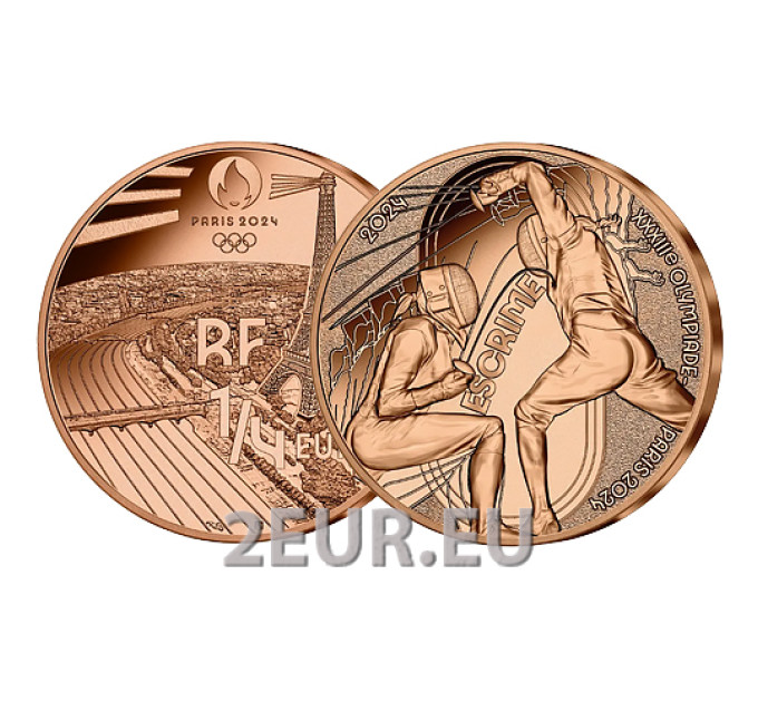 Frankreich 1/4 euro unz 2024 - Olympische Spiele 2024 in Paris – Sportfechten
