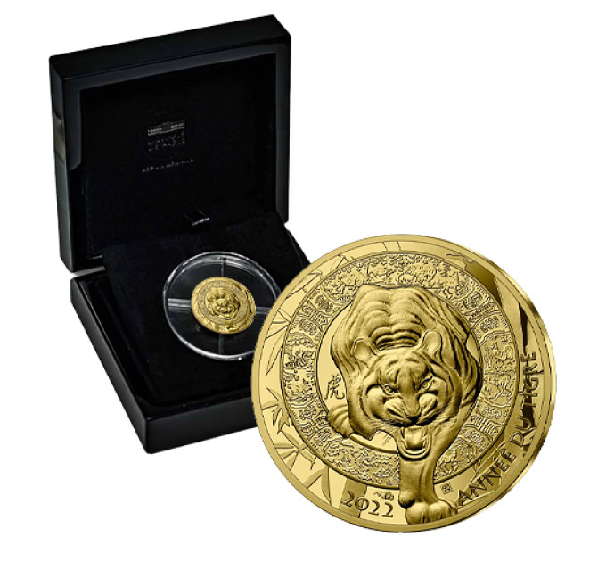 Frankreich 50 Euro Goldmünze PP 2022 - Jahr des Tigers