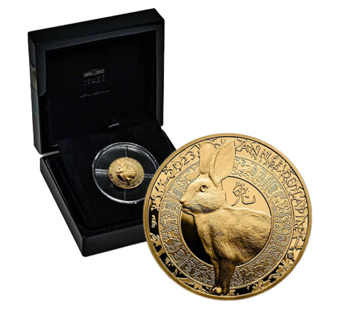 Frankreich 50 Euro Goldmünze PP 2023 - Jahr des Kaninchens