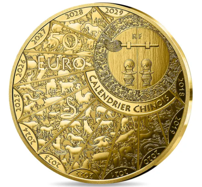 Frankreich 50 Euro Goldmünze PP 2022 - Jahr des Tigers