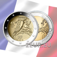 Frankreich 2 Euro UNC 2021 - Olympische Sommerspiele Paris 2024 – Übergabe der Olympischen Flagge