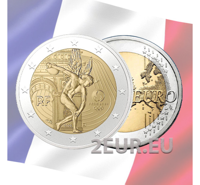 Frankreich 2 Euro UNC 2022 - Olympische Sommerspiele Paris 2024 – Das Genie