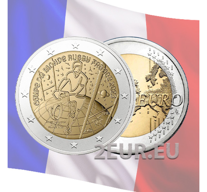 Frankreich 2 Euro UNC 2023 - Rugby-Weltmeisterschaft Frankreich