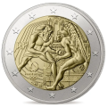 Frankreich 2 Euro UNC 2024 - Olympische Spiele Paris 2024 – Herkules übt Wrestling - Notre Dame
