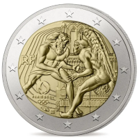 Frankreich 2 Euro UNC 2024 - Olympische Spiele Paris 2024 – Herkules übt Wrestling - Notre Dame
