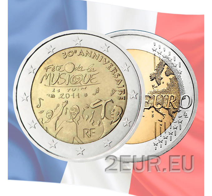 Frankreich 2 Euro UNC 2011 - 30 Jahre Musikfestival – Fete de la Musique