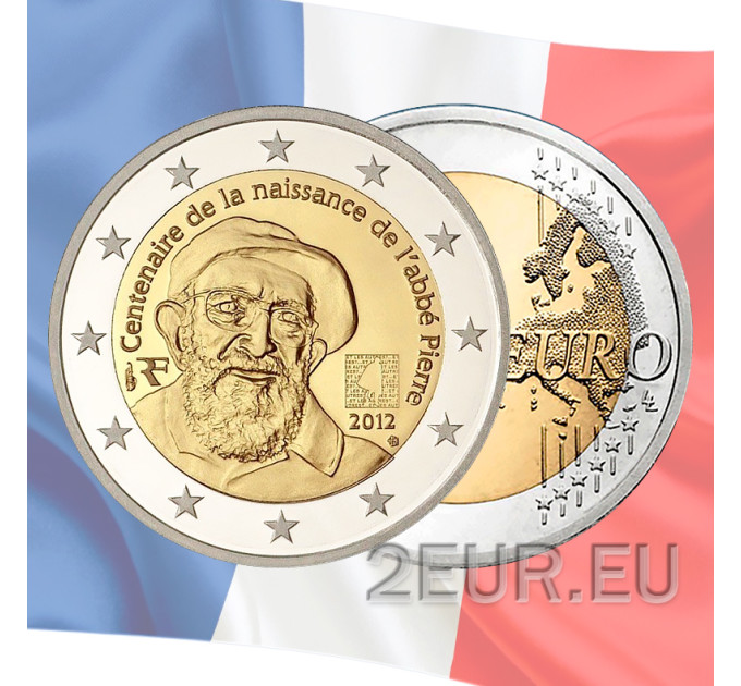 Frankreich 2 Euro UNC 2012 - 100. Geburtstag von Abbé Pierre