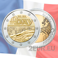 Frankreich 2 Euro UNC 2014 - 70. Jahrestag der Landung in der Normandie vom 6. Juni 1944 – D-Day