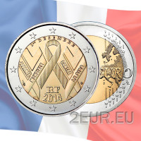 Frankreich 2 Euro UNC 2014 - Welt-AIDS-Tag