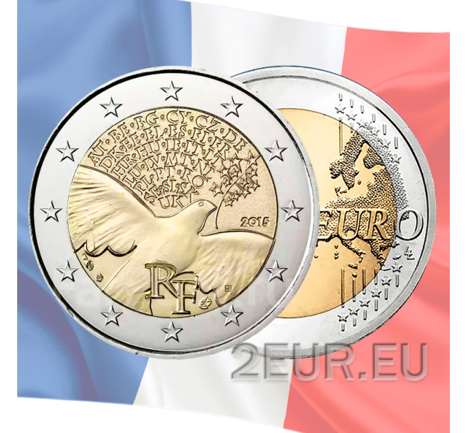 Frankreich 2 Euro UNC 2015 - 70 Jahre Frieden in Europa