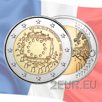 Frankreich 2 Euro UNC 2015 - 30. Jahrestag der EU-Flagge