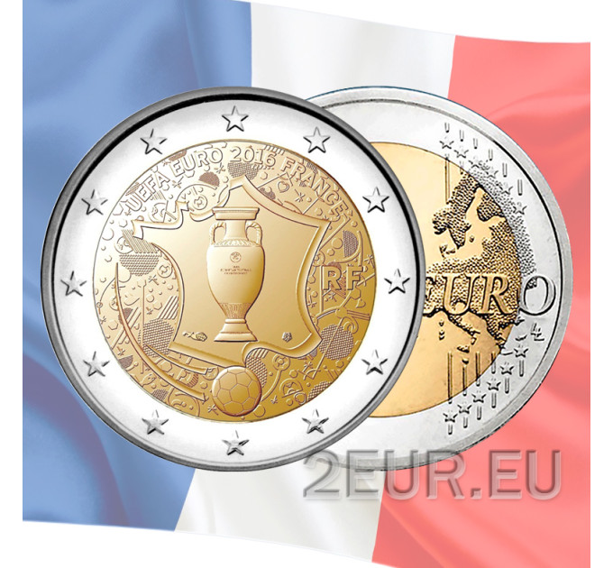 Frankreich 2 Euro UNC 2016 - UEFA-Europameisterschaft