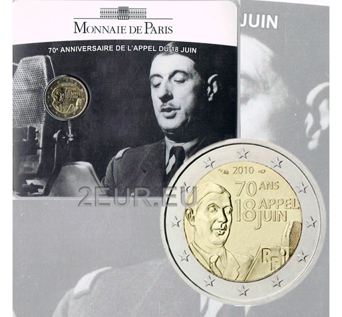 Frankreich 2 Euro BU 2010 - 70. Jahrestag des Appells vom 18. Juni 1940 – Charles de Gaulle