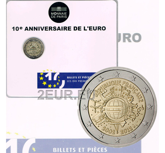 Frankreich 2 Euro BU 2012 - 10 Jahre Euro-Bargeld