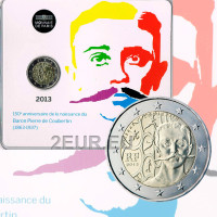 Frankreich 2 Euro BU 2013 - 150. Geburtstag von Pierre de Coubertin