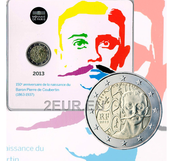 Frankreich 2 Euro BU 2013 - 150. Geburtstag von Pierre de Coubertin