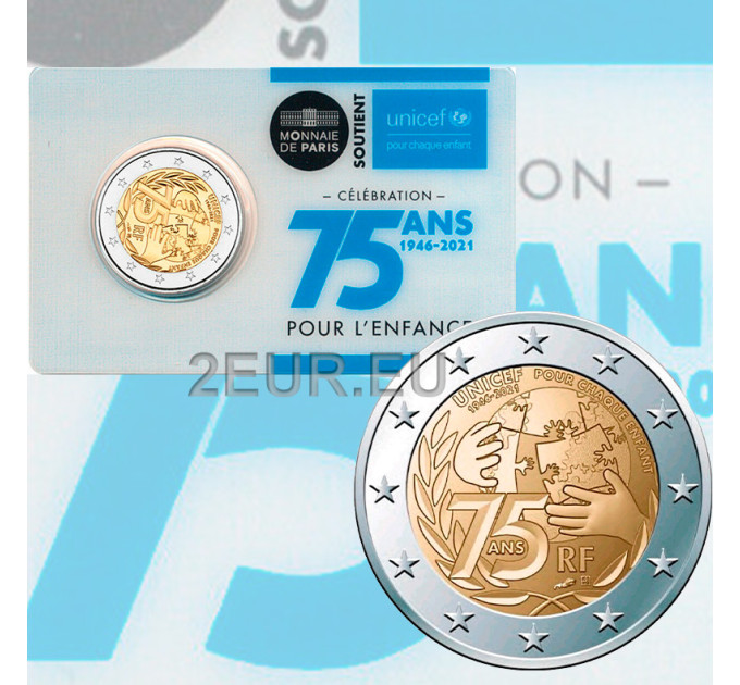 Frankreich 2 Euro BU 2021 - 75 Jahre seit der Gründung von UNICEF