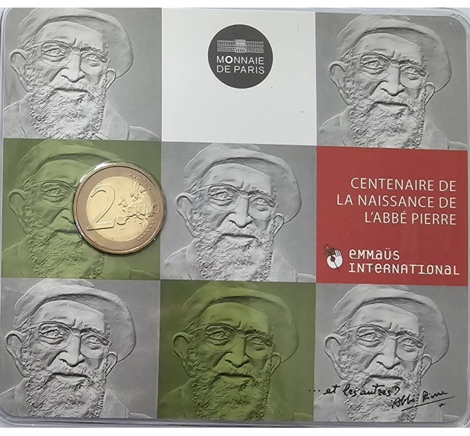 Frankreich 2 Euro BU 2012 - 100. Geburtstag von Abbé Pierre
