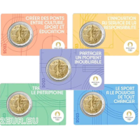 Frankreich 2 Euro BU 2023 - Olympische Sommerspiele Paris 2024 – Der Sämann übt Faustkampf - 5 Stk