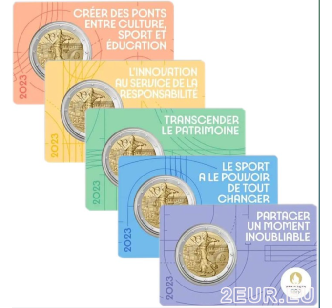 Frankreich 2 Euro BU 2023 - Olympische Spiele Paris 2024 – Der Sämann übt Faustkampf