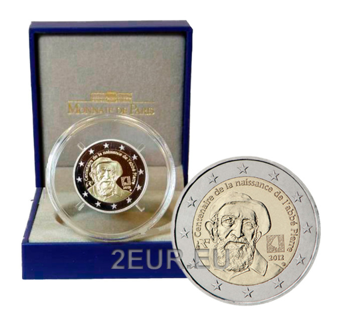 2 Euro Frankreich PP 2012 - 100. Geburtstag von Abbe Pierre