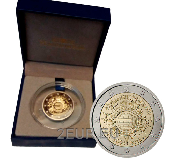 Frankreich 2 Euro PP 2012 - 10 Jahre Euro-Bargeld
