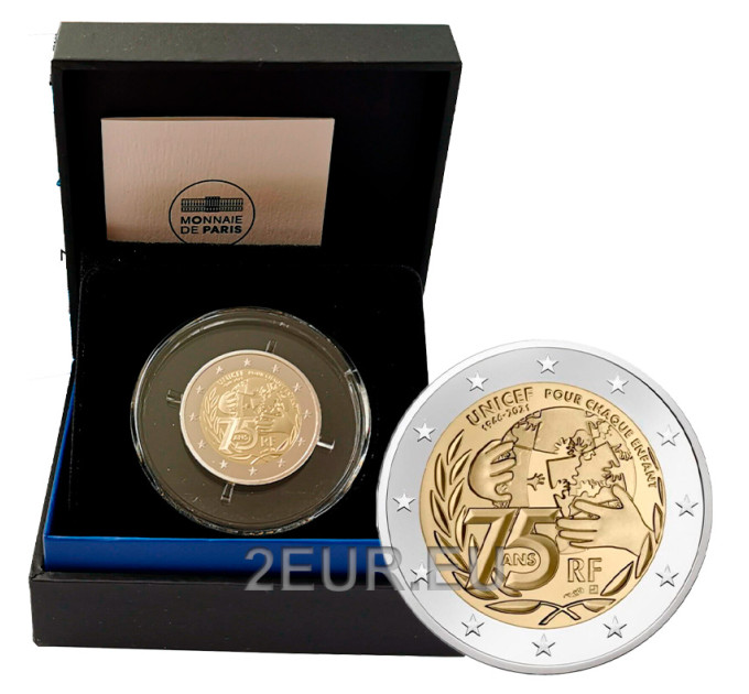 Frankreich 2 Euro PP 2021 - 75 Jahre seit der Gründung von UNICEF
