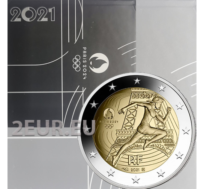 Frankreich 2 Euro PP 2021 - Olympische Sommerspiele Paris 2024 – Übergabe der Olympischen Flagge