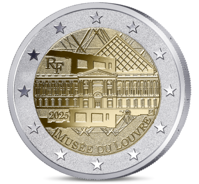 Frankreich 2 Euro PP 2025 - Louvre-Museum - Rückwärtspolieren