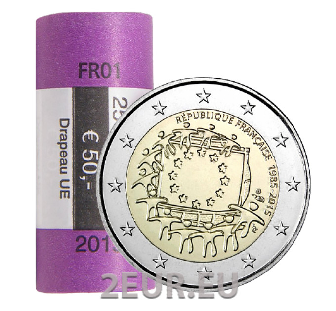 Frankreich 2 EURO-ROLLE 2015 – 30. Jahrestag der EU-Flagge
