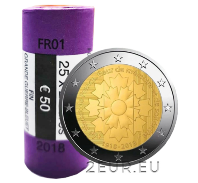 Frankreich 2 EURO-ROLLE 2018 – Kornblume von Frankreich