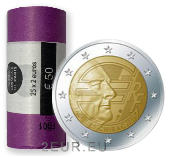 Frankreich 2 EURO-ROLLE 2022 – 20 Jahre Euro – Jacques Chirac