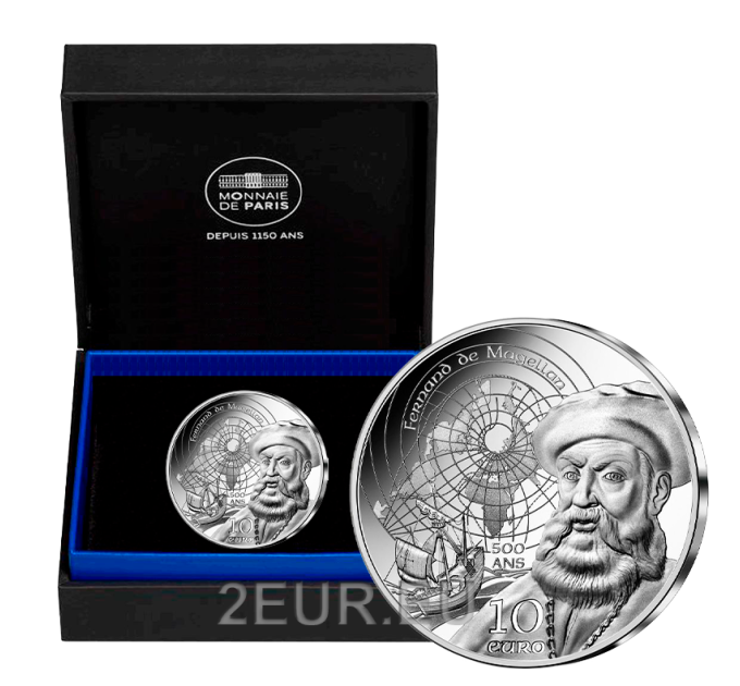  Frankreich 10 Euro Silbermünze PP 2021 - Magellan und Manuelinische Zeit 