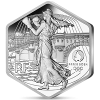 Frankreich 10 Euro Silbermünze 2023 - Olympische Spiele 2024 in Paris - Sechseckiger Sämann