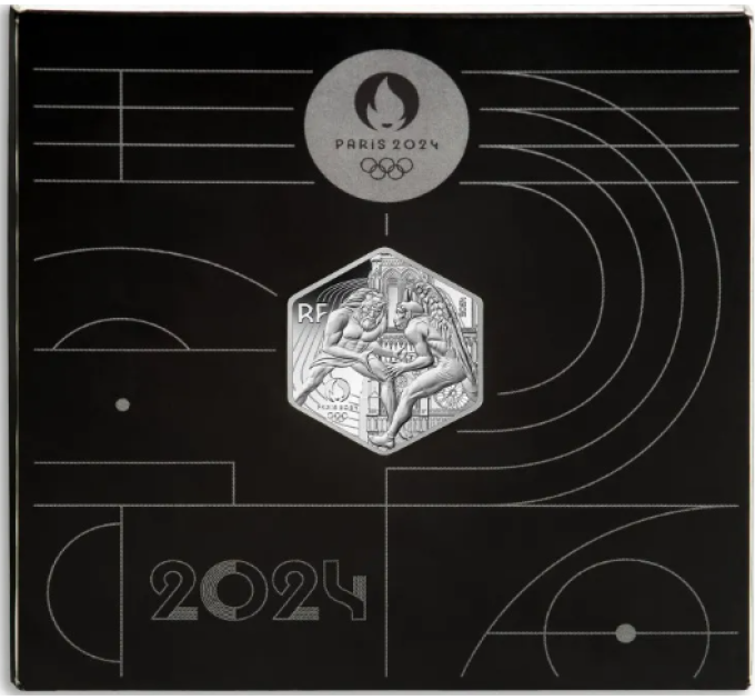 Frankreich 10 Euro Silbermünze 2024 - Olympische Spiele 2024 in Paris - Sechseckiger Herkules