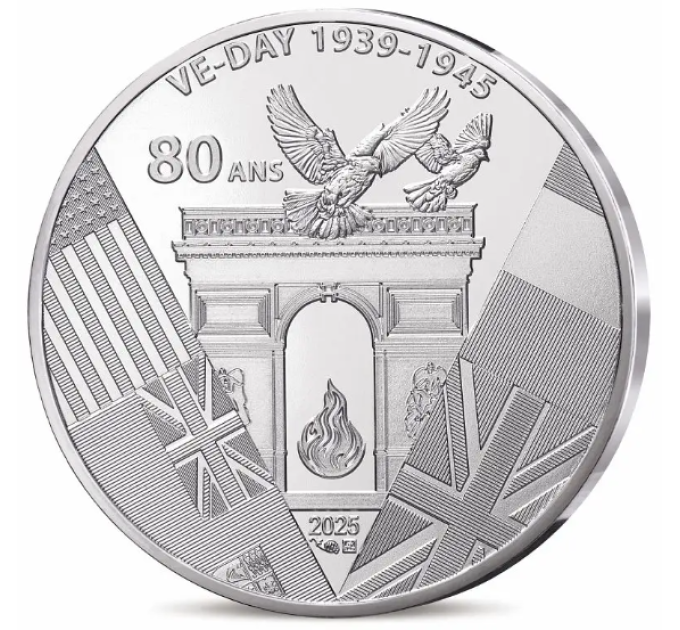 Frankreich 10 Euro Silbermünze 2025 - 80. Jahrestag des SIEGESTAGS