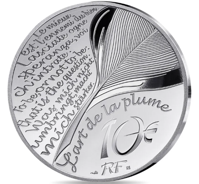 Frankreich 10 Euro Silbermünze PP 2025 - Die Kunst der Feder – von der Erde zum Mond