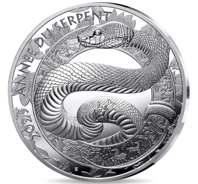 Frankreich 10 Euro Silbermünze PP 2025 - Jahr der Schlange