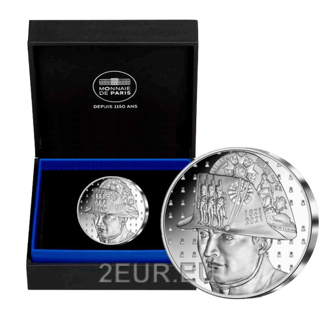 Frankreich 20 Euro Silbermünze PP 2021 - 200. Todestag von Napoleon I.