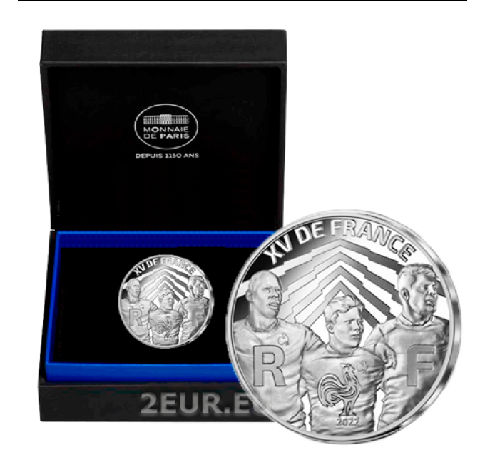Frankreich 10 Euro Silbermünze PP 2022 - Rugby-Weltmeisterschaft Frankreich 2023 – XV de France 2022