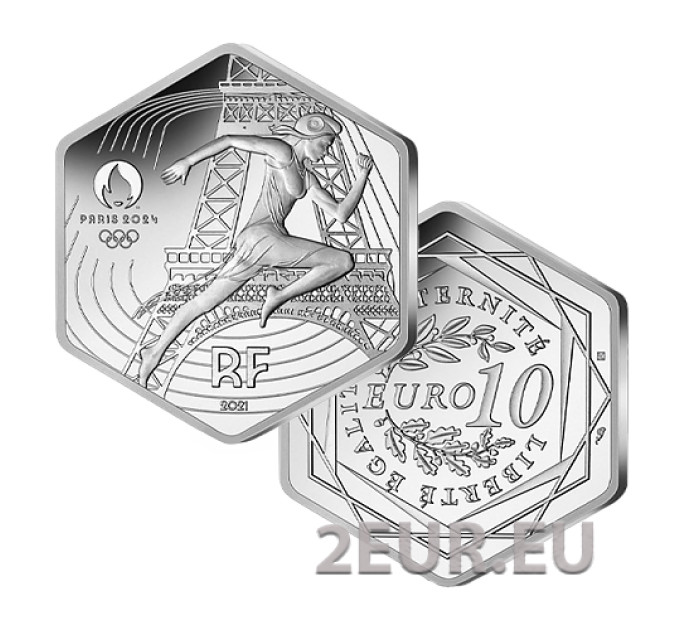 Frankreich 10 Euro Silbermünze 2021 - Marianne - Olympische Sommerspiele Tokio 2020 - Paris 2024 - 2021