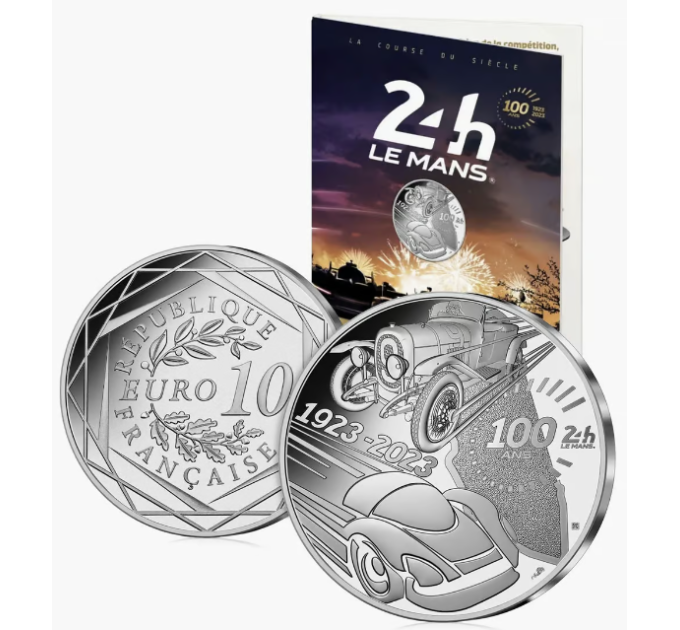 Frankreich 10 Euro Silbermünze 2023 - 100 Jahre – 24 Stunden von Le Mans