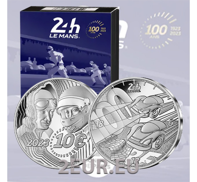 Frankreich 10 Euro Silbermünze PP 2023 - 100 Jahre – 24 Stunden von Le Mans