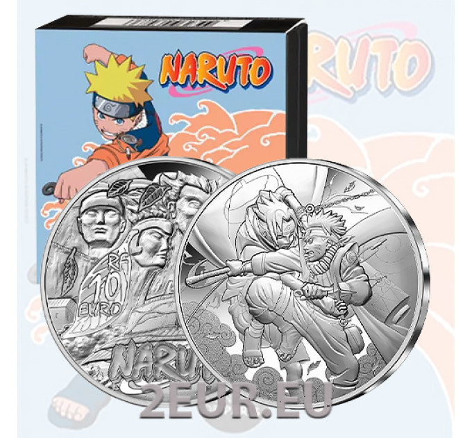 Frankreich 10 Euro Silbermünze PP 2023 - Naruto and Sasuke