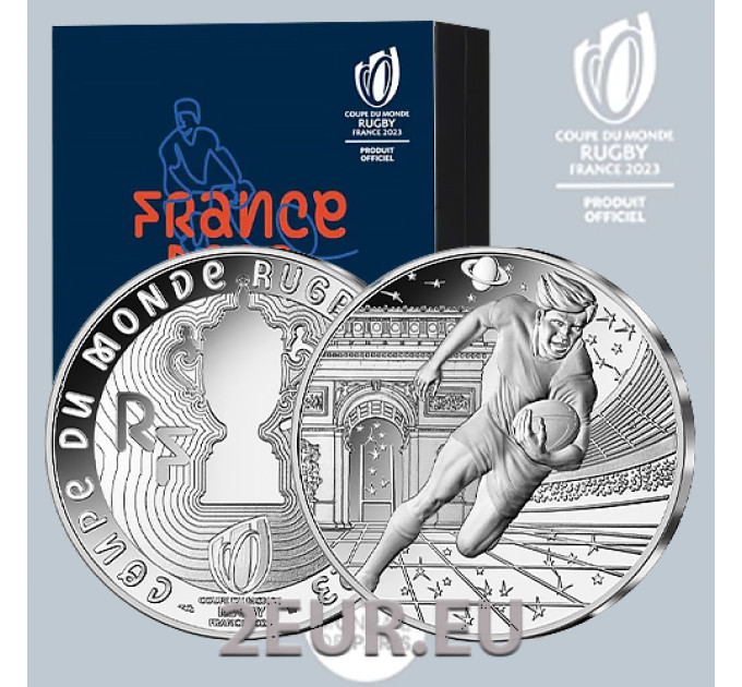 Frankreich 10 Euro Silbermünze PP 2023 - Rugby-Weltmeisterschaft Frankreich
