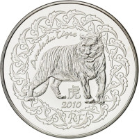 Frankreich 5 Euro Silbermünze BU 2010 - Fabeln von La Fontaine – Das Jahr des Tigers